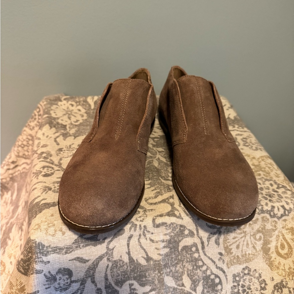 Franco Sarto Taupe Suede Loafers